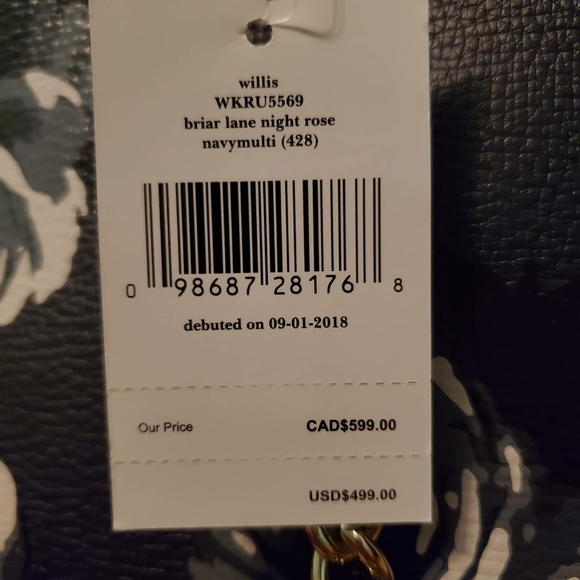 Navy blue kate spade floral purse